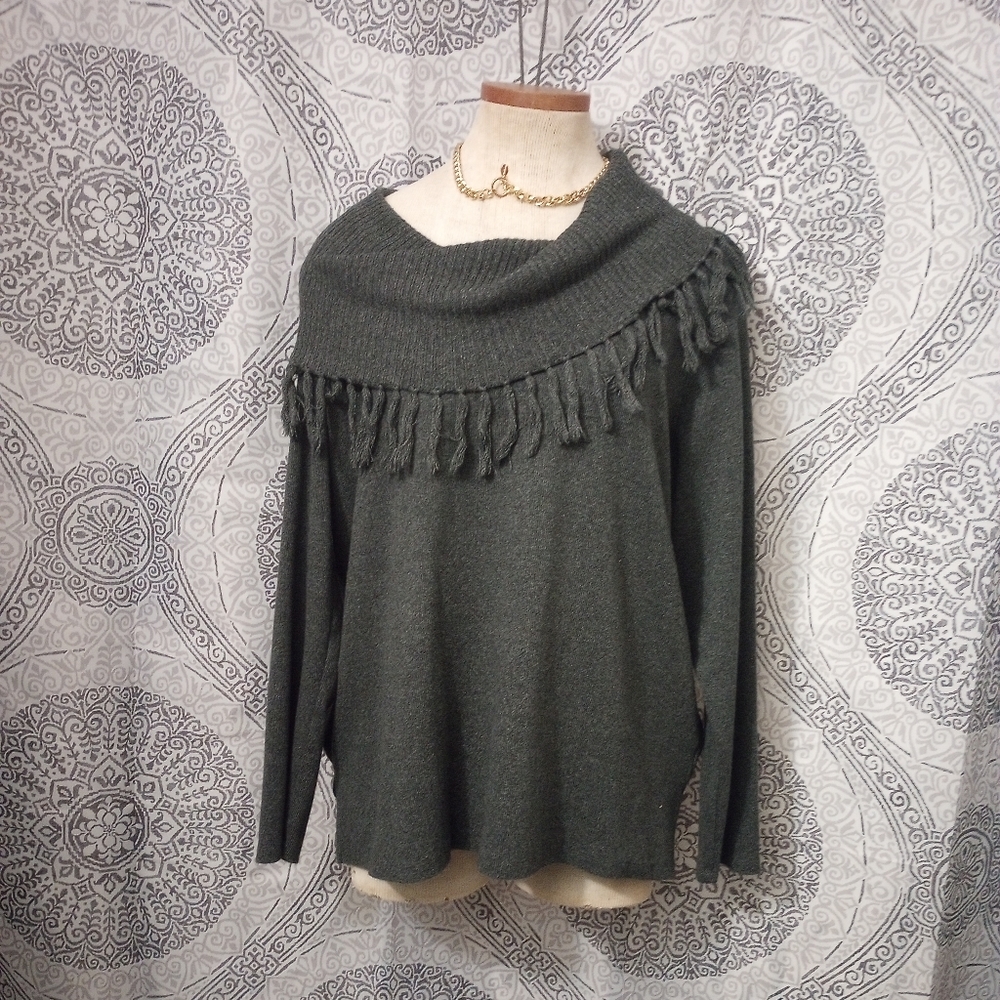 Rafaella Studio Plus Size Gray Crowl Neck Tunic Size 1X